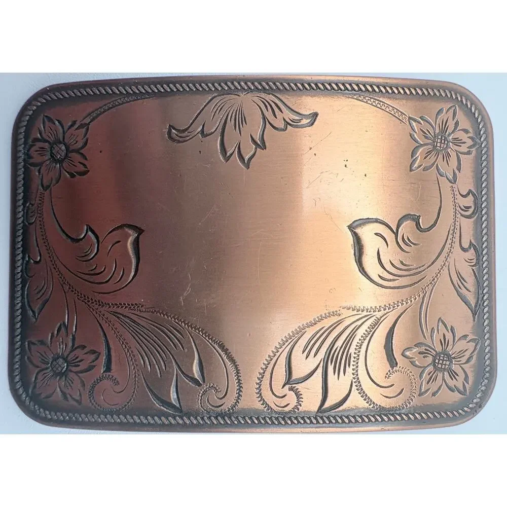 Lovely Floral Copper Finished  Belt Buckle